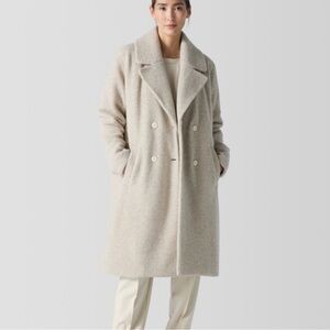 Eileen Fisher Cozy Recycled Wool Boucle Notch Collar Coat NWT